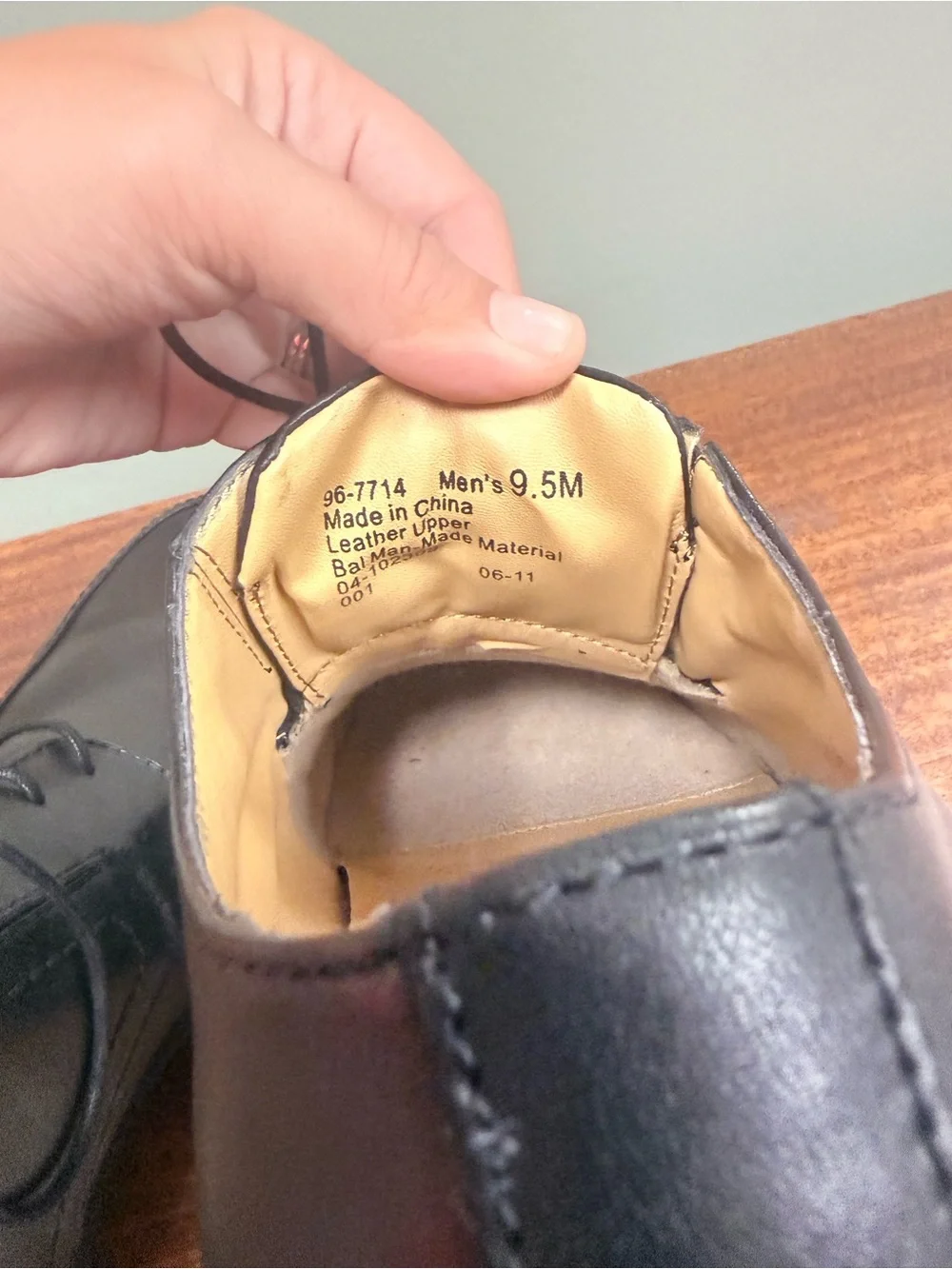 Chaps Black Leather Derby Shoes